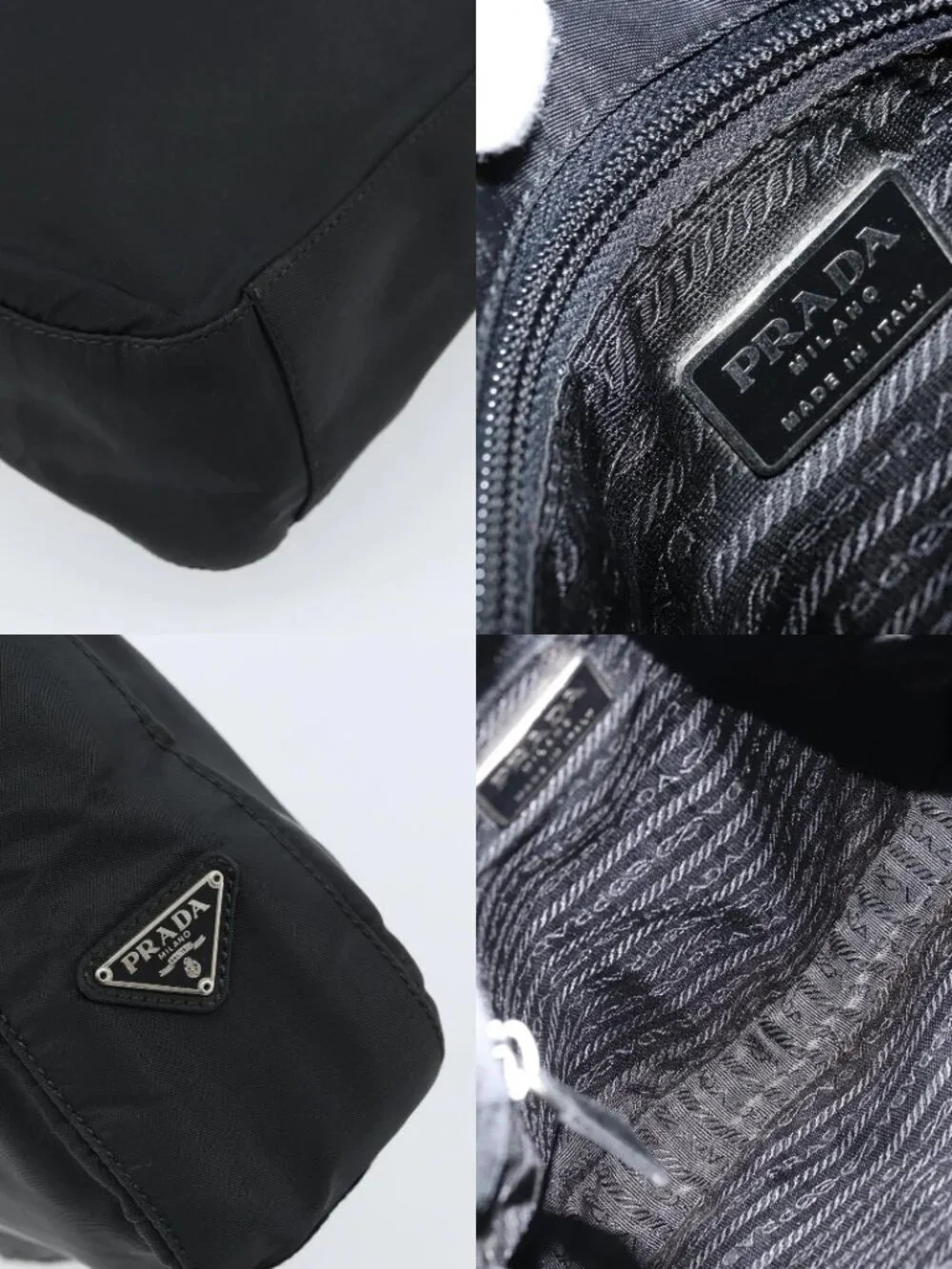 PRADA Shoulder Bag Nylon Black Silver Auth gh1829 - Picture 14 of 15